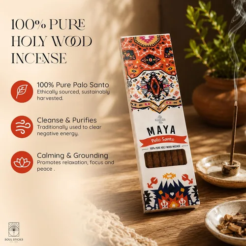 Miniatura 2 de SOUL STICKS Maya Palo Santo - Varillas de incienso limpiadoras 6 varillas por paquete fabricadas en Perú (Palo Santo)