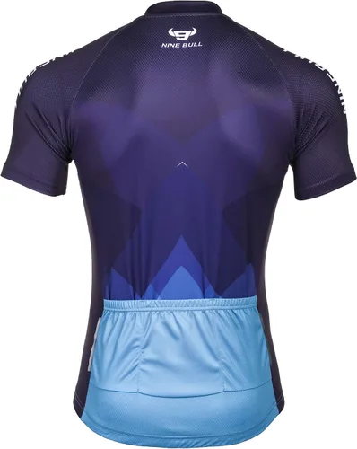 Miniatura 3 de nine bull Camiseta de ciclismo para hombre, manga corta, con 3 bolsillos traseros, absorbe la humedad, transpirable, de secado rápido