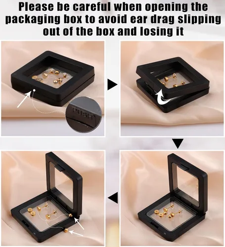Miniatura 9 de Enticera G23 Aretes de Titanio 5A+Circonita Cúbica Aretes de Botón con Parte Trasera Plana Aretes Hipoalergénicos de Oro 14K Aretes 2-5MM