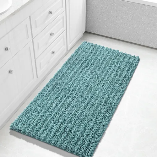 Miniatura 64 de Yimobra Alfombras de Baño Antideslizantes Lavables - Alfombra de Baño de Chenilla Ultra Suave Absorbente, Alfombra Peluda de Secado Rápido para Negro
