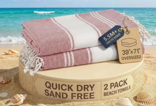 Miniatura 25 de LANE LINEN - Paquete de 4 toallas de playa de gran tamaño, toalla de piscina prelavada, extragrande, de secado rápido y sin arena, toalla de viaje
