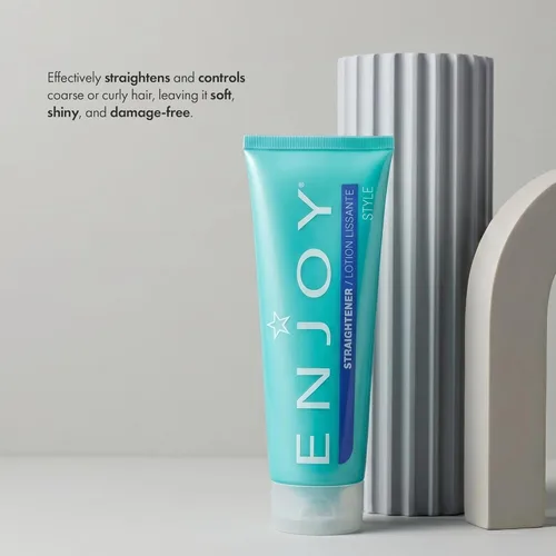 Miniatura 3 de Enjoy Crema alisadora, alisadora y control del encrespamiento para cabello grueso o rizado, bálsamo alisador de cabello no químico para estilos