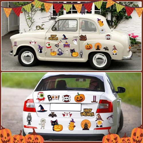 Miniatura 5 de JULMELON Imanes de Halloween, 22 unidades, imanes de calabaza, fantasmas, murciélagos, accesorios de decoración para suministros de fiesta