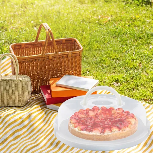 Miniatura 6 de Porta tartas de queso para tartas de hasta 11 pulgadas, soporte redondo para cupcakes para magdalenas, galletas, contenedores de almacenamiento