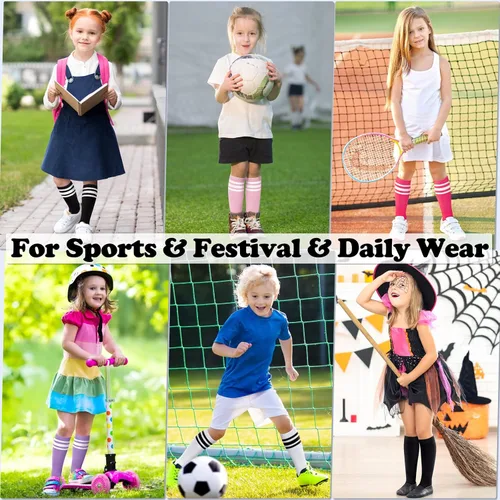 Miniatura 3 de 4 pares de calcetines de fútbol para niños pequeños, calcetines de fútbol para niñas, calcetines de fútbol para niños pequeños, calcetines de tubo