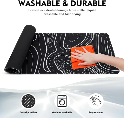 Miniatura 8 de XXXL - Alfombrilla de mouse para juegos, alfombrilla de mouse grande para escritorio, alfombrilla de mouse extendida, con base de goma