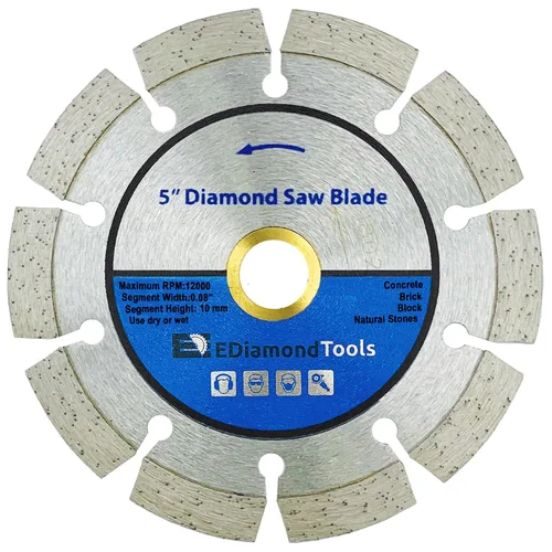 Miniatura 24 de Hoja de sierra de diamante segmentada de 4 "para hormigón, ladrillo, bloque y mampostería, altura de segmento de 0.394 in, eje de 7/8"-5/8