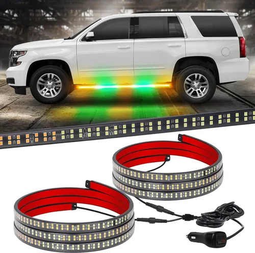 Miniatura 15 de XRIDONSEN 2 tiras de luces estroboscópicas ámbar de 60 pulgadas, 720 luces LED para estribo, luces intermitentes de advertencia de peligro
