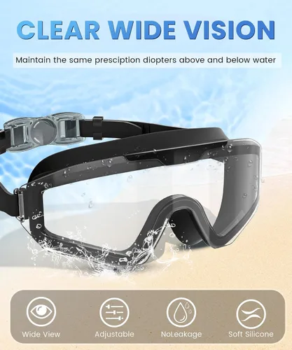 Miniatura 3 de Paquete de 3 gafas de natación de visión amplia, sin fugas, antiniebla, UV, gafas de natación para adultos, hombres, mujeres y jóvenes