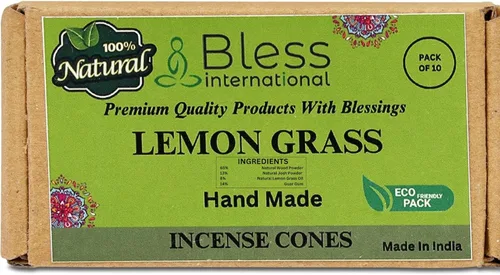 Miniatura 64 de Bless International Conos de incienso 100% naturales de lavanda hechos a mano, sumergidos a mano, libres de químicos orgánicos para purificación