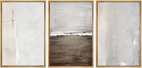 Miniatura 54 de SIGNWIN Lienzo enmarcado para pared, juego de arte abstracto de serenidad costera, ilustraciones abstractas junto al mar, arte moderno, decorativo