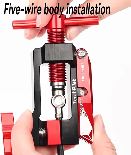 Miniatura 6 de Cortador de manguera hidráulica para bicicleta, destornillador de aguja y kit de 8 aceitunas de latón, cortes limpios y conexiones seguras, solución