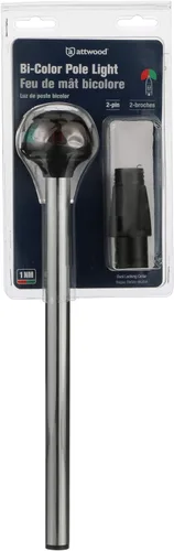 Miniatura 9 de attwood 5092-10-7 Pulsar - Luz de poste marino bicolor de 10 pulgadas para barco con base de montaje de 2 pines, plata, talla única
