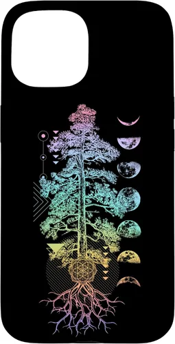 Miniatura 6 de iPhone 11 Pro Max Árbol de la Vida Fases de la Luna Yoga Chakra Estuche de Regalo