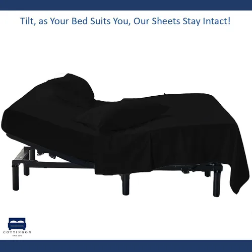 Miniatura 6 de Juego de 4 sábanas de cama King con cabeza flexible de Cottingon, sábans superiores divididas de 34 pulgadas para camas ajustables Sleep Number