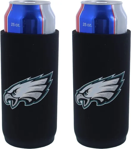 Miniatura 6 de Football Team Logo Tall Boy 2-Pack Can Holder Coozie Beverage Insulator - Fits 24oz - 25oz Cans (Chicago Logo Shadow (Bears))