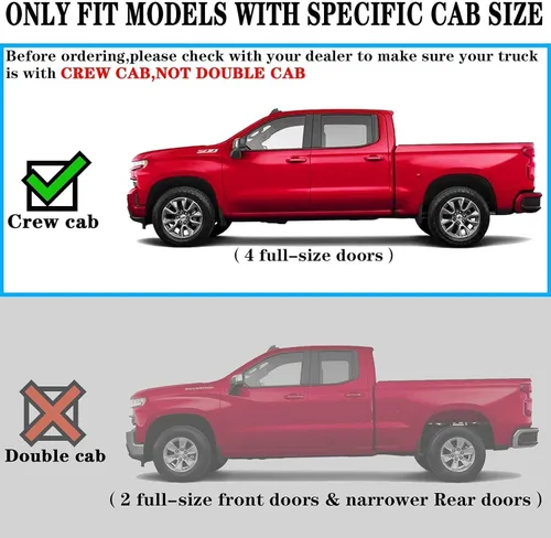 Miniatura 4 de COMNOVA - Estribos de 6 pulgadas compatibles con Chevy Silverado 1500 2019-2026, Silverado/Sierra 2500HD/3500HD Crew Cab 2020-2026. Un par de Acero