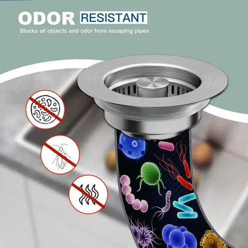 Miniatura 9 de Colador de drenaje para fregadero de cocina 3 en 1, tapón de fregadero desplegable de acero inoxidable 304, tapón antiobstrucción para fregadero