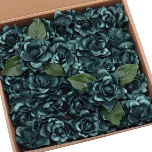 Miniatura 8 de D-Seven Flores artificiales, 25 piezas de flores de Gardenia con tallo para flores de boda, centros de mesa, despedida de soltera, baby shower