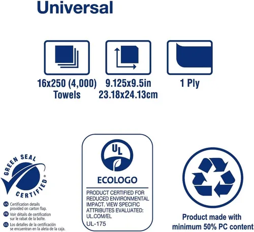 Miniatura 6 de Tork Toalla de mano multipliegue, blanco natural, H2, universal, 3 paneles, desechable, 100% fibras recicladas, 1 capa, 16 x 250 hojas, 420483