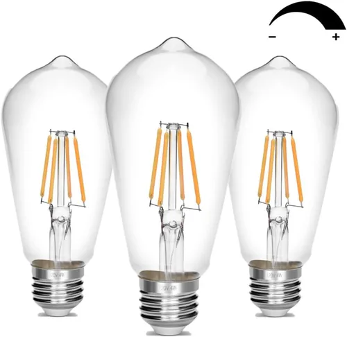 Miniatura 15 de Bombilla LED Edison, Bombilla Vintage Antigua de 40W, Bombilla LED E26 No Regulable 450 Lúmenes 2700K, Blanco Cálido, Paquete de 3 Blanco cálido