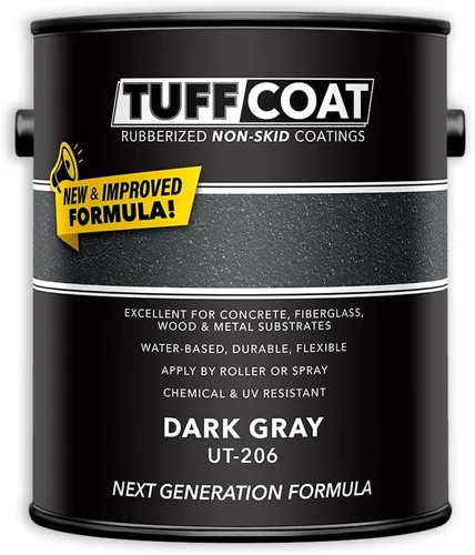 Miniatura 10 de Tuff Coat UT-213 Gris Medio - 5 Galones: Revestimiento sumergible, a base de agua, de goma antideslizante
