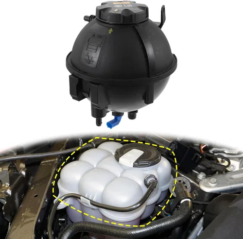 Miniatura 3 de X AUTOHAUX Tanque de depósito de radiador de refrigerante 17138616418 Botella de expansión de desbordamiento de refrigerante con tapa y sensor