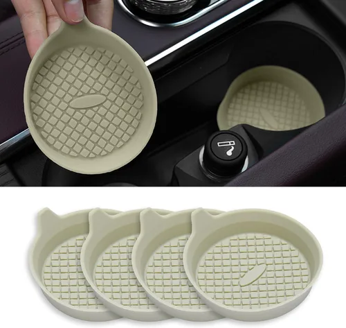 Miniatura 10 de Paquete de 4 posavasos para automóvil, portavasos empotrados de silicona para automóvil, impermeables, antideslizantes, a prueba de tambores, Café