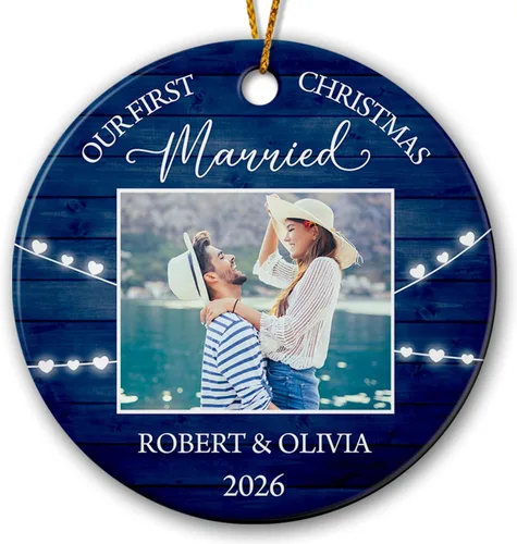 Miniatura 24 de Foto personalizada para el primer adorno de Navidad del bebé 2026, regalo de recuerdo del bebé, adornos de foto de primera Navidad para bebé