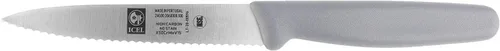 Miniatura 11 de ICEL Cuchillo de pelar de 4 pulgadas, borde dentado, punta de punta, acero inoxidable alemán de alto carbono, hoja afilada, mango azul