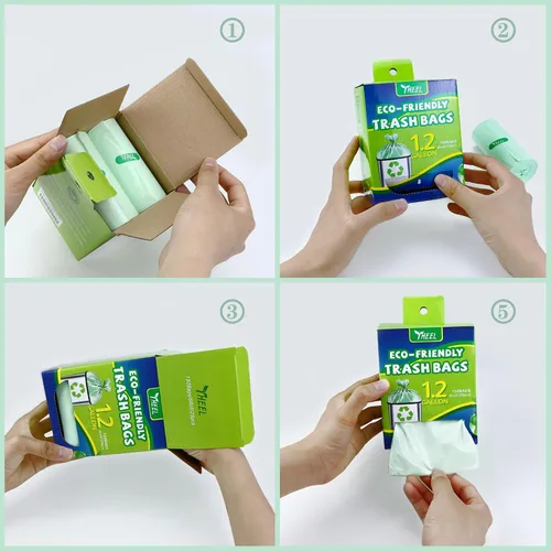 Miniatura 7 de Bolsas de basura pequeñas de 1.2 galones: YHEEL Bolsas de basura para baño sin perfume, bolsas de basura pequeñas, bolsas de basura fuertes y a