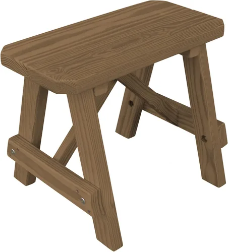 Miniatura 29 de Furniture Barn USA Banco tradicional de pino tratado a presión de 2 pies, tinte de cedro