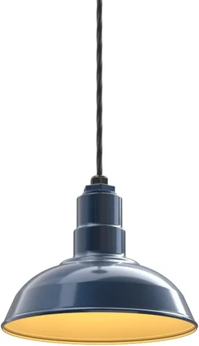 Miniatura 124 de Steel Lighting Co. El Segundo - Lámpara de granero Colgante montado en el techo Domo de 12 pulgadas Vástago de 12 pulgadas Luz de acero