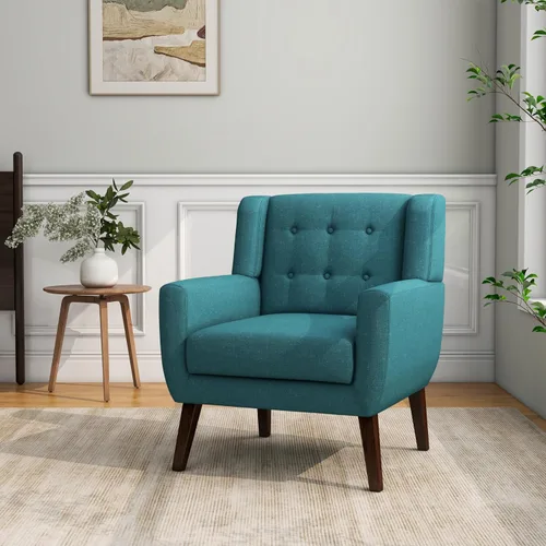 Miniatura 36 de Silla decorativa, sillas de tela moderna de mediados de siglo con brazos para sala de estar, cómodo sillón tapizado para dormitorio, sala de espera