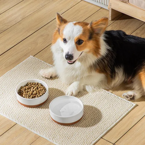 Miniatura 8 de MALACASA Cuencos para Perros, Cuencos de Cerámica para Comida y Agua para Perros de Tamaño Pequeño, Tazón para Mascotas de 1.5 Tazas de Capacidad