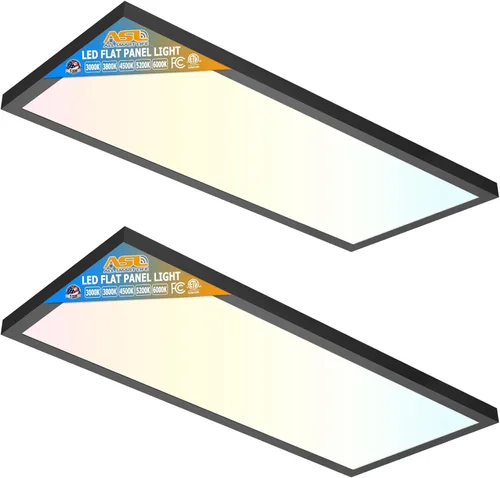 Miniatura 8 de Allsmartlife Paquete de 2 luces LED de panel plano de 1 x 2 pies de montaje en superficie, 24 W 2880 lm 5CCT 3000K-6000K seleccionables, lámparas