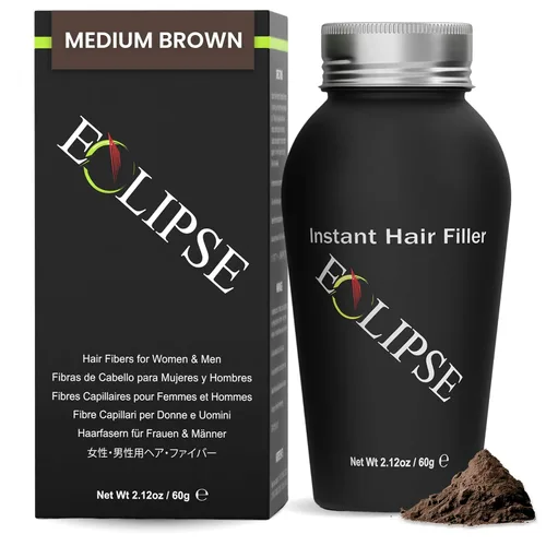 Miniatura 22 de ECLIPSE - Fibras de cabello negras para adelgazar el cabello para mujeres y hombres para ocultar la pérdida de cabello en 15 segundos, 100% fibras