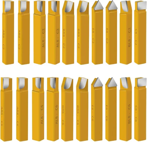 Miniatura 10 de Herramienta de corte con punta de carburo de 1/2 pulgada, herramientas de corte de torno de metal para torneado, taladrado y biselado