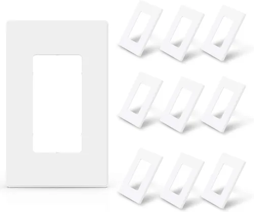 Miniatura 15 de ELEGRP Placas de pared decorativas sin tornillos de 1 gang, tamaño estándar, cubierta de placa frontal termoplástica irrompible para interruptor