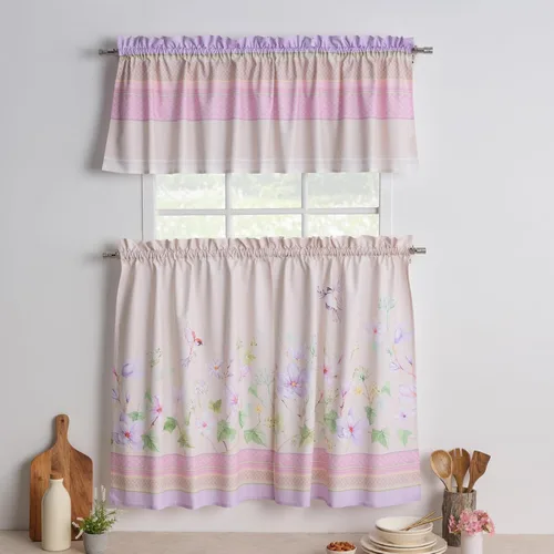 Miniatura 48 de Maison d' Hermine Juego de cortinas de cocina para ventanas, juego de cortinas de cocina 100% algodón, cenefas para el hogar [2 niveles