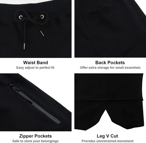 Miniatura 6 de PIDOGYM Pantalones cortos de entrenamiento para hombre de 5 pulgadas, pantalones cortos ajustados para culturismo, correr, entrenamiento