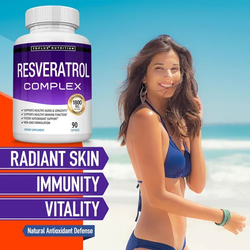 Miniatura 4 de Suplemento de resveratrol 1800 mg Complejo antioxidante - Píldoras naturales altamente potentes de trans-resveratrol para el envejecimiento