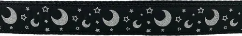 Miniatura 3 de Collar de perro de lunas plateadas con estrellas (hecho con hilo plateado brillante) (se adapta a un perro de tamaño mediano a grande) (mediano