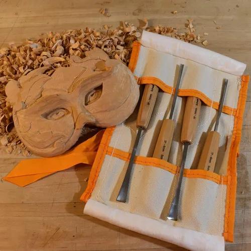 Miniatura 9 de Herramientas de tallado de madera de alta calidad, juego de 4 cinceles y gubias de cola de pez, herramientas de carpintería de acero CR-V 60, juego