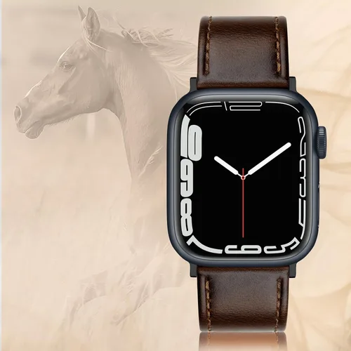 Miniatura 6 de EDIMENS - Correas de cuero compatibles con Apple Watch de 1.81 pulgadas, 1.77 pulgadas, 1.73 pulgadas, 1.65 pulgadas (Serie 1 2 3) para hombre