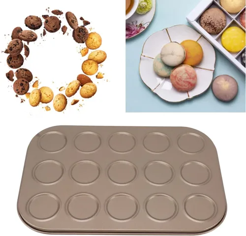 Miniatura 7 de Luqeeg Molde superior para magdalenas, material de acero al carbono, revestimiento antiadherente, distribución uniforme, bandeja para magdalenas 15