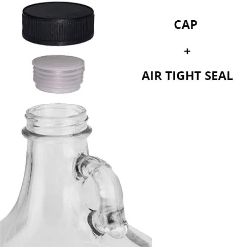 Miniatura 3 de Jarra de vidrio transparente de 1 galón (128 oz) con tapa de 1.496 in - Paquete de 6 Envío rápido el mismo día