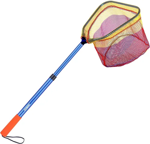 Miniatura 8 de Red de pesca para niños: red telescópica de cebo, minnow y mariposa con profundidad de 11.4 pulgadas, mango que se extiende hasta 30 pulgadas
