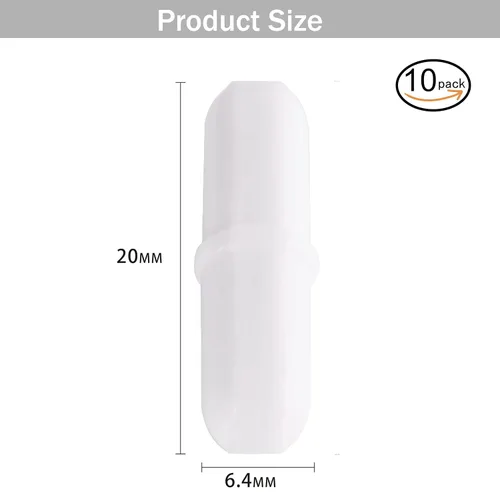 Miniatura 3 de Barras de agitación magnéticas, 10 unidades de PTFE agitador magnético mezclador mezclador de bar, 0.8 pulgadas / 0.8 pulgadas barra mezcladora