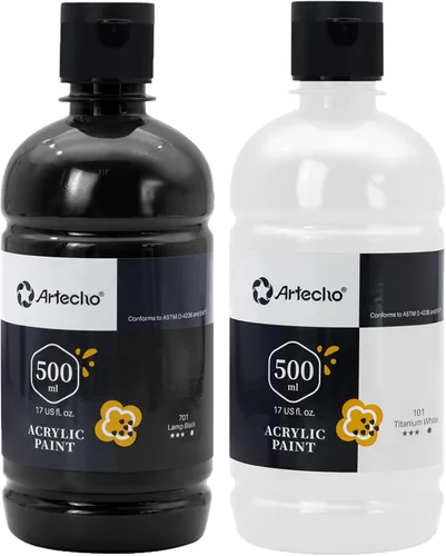 Miniatura 22 de Artecho Pintura Acrílica Oro - Botella Grande 500ml / 17oz, Pintura para Manualidades para Lienzo, Rocas, Madera, Tela, Cerámica, No Tóxica Dorado